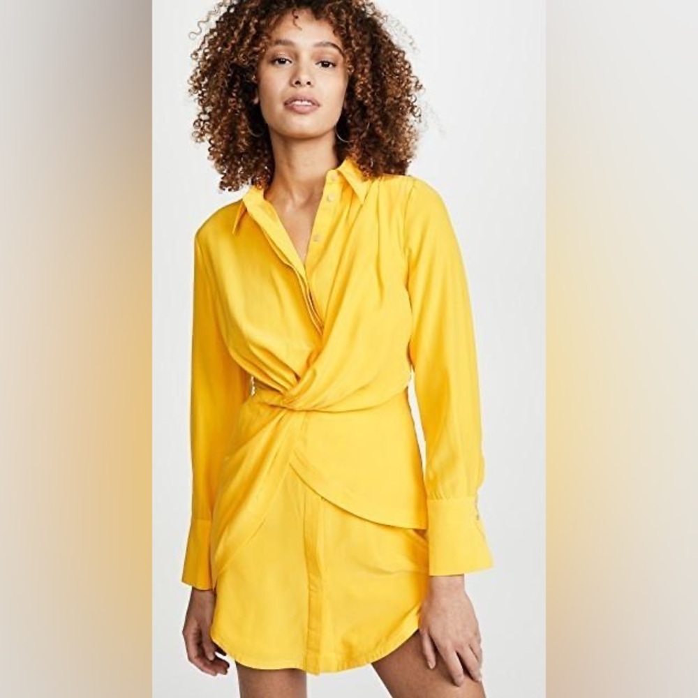 Acler Elegant Yellow Wrap Dress - Picture 2 of 10